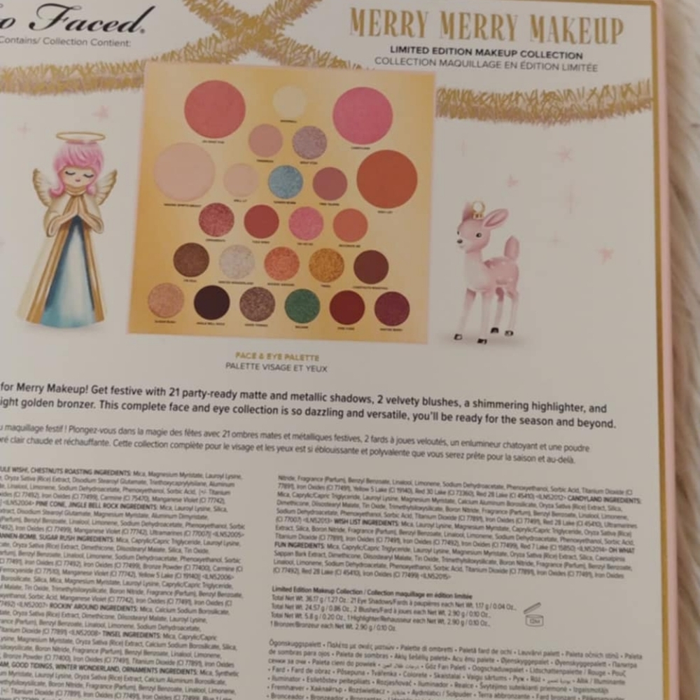 🎄FIRM! NWT TOO FACED MERRY MERRY MAKEUP FACE AND EYE PALETTE (LIMITED EDITION) - Picture 6 of 14